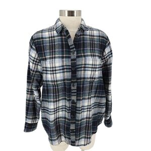 Madewell Flannel Sunday Shirt Cronston Plaid Long Sleeve Button Shacket Small